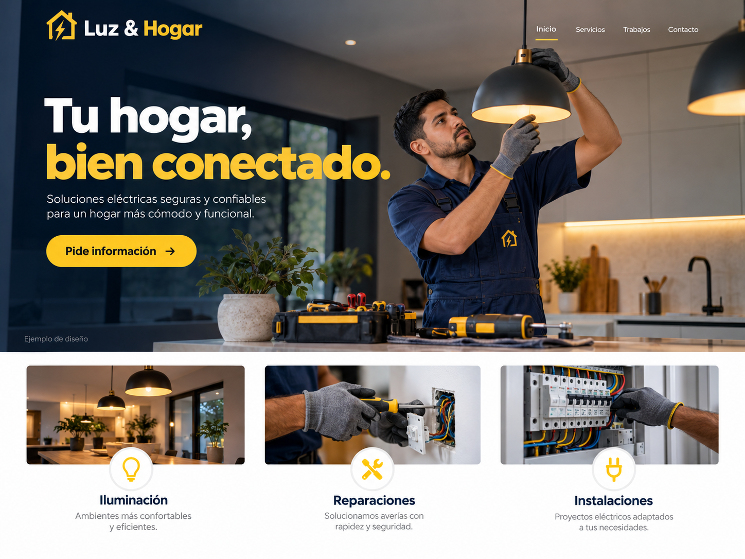 Ejemplo de página de electricidad: imagen grande